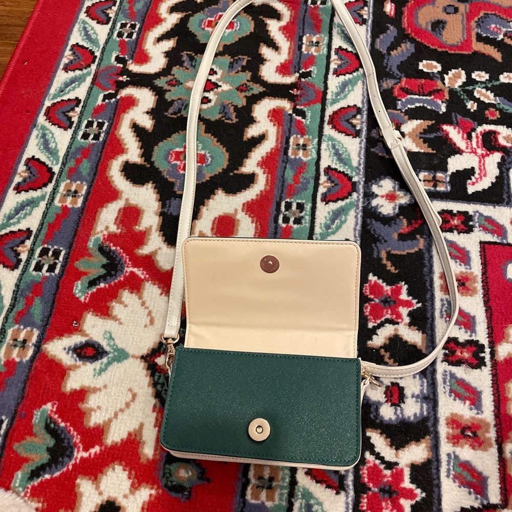 green vegan leather purse